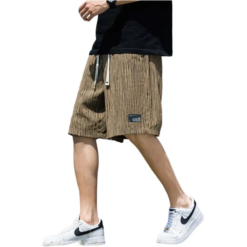 Tonlion Casual Shorts Unisex Khaki-2