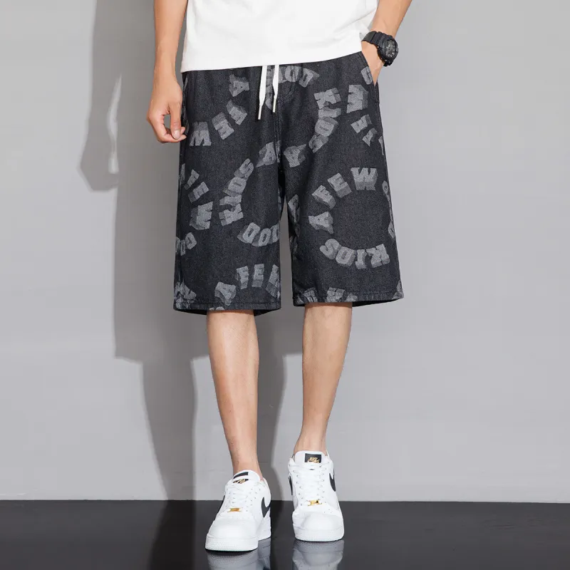 Tonlion Denim Shorts Unisex Black-5