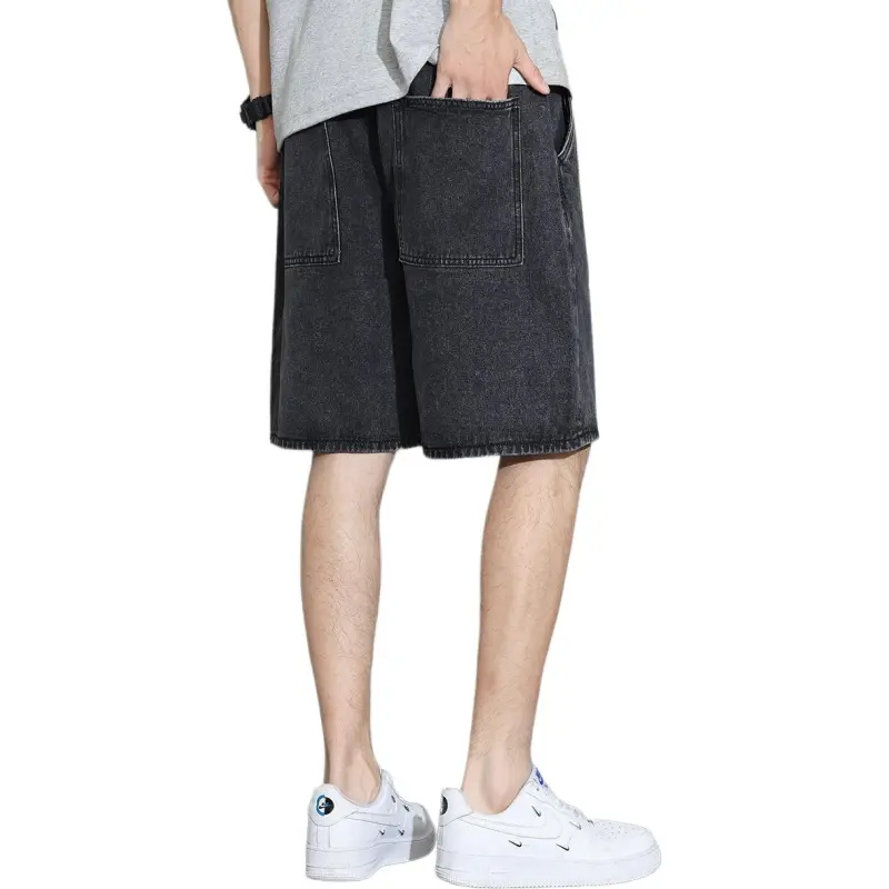 Tonlion Denim Shorts Unisex Black-1