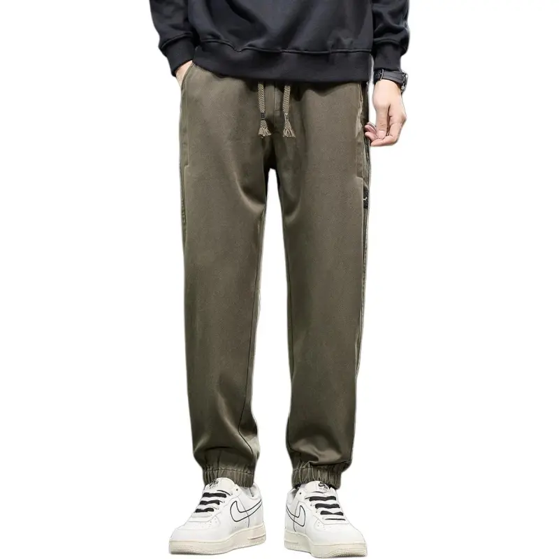 Tonlion Casual Pants Unisex Army Green-2