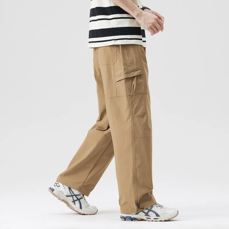 Tonlion Casual Pants Unisex Dark Khaki-5