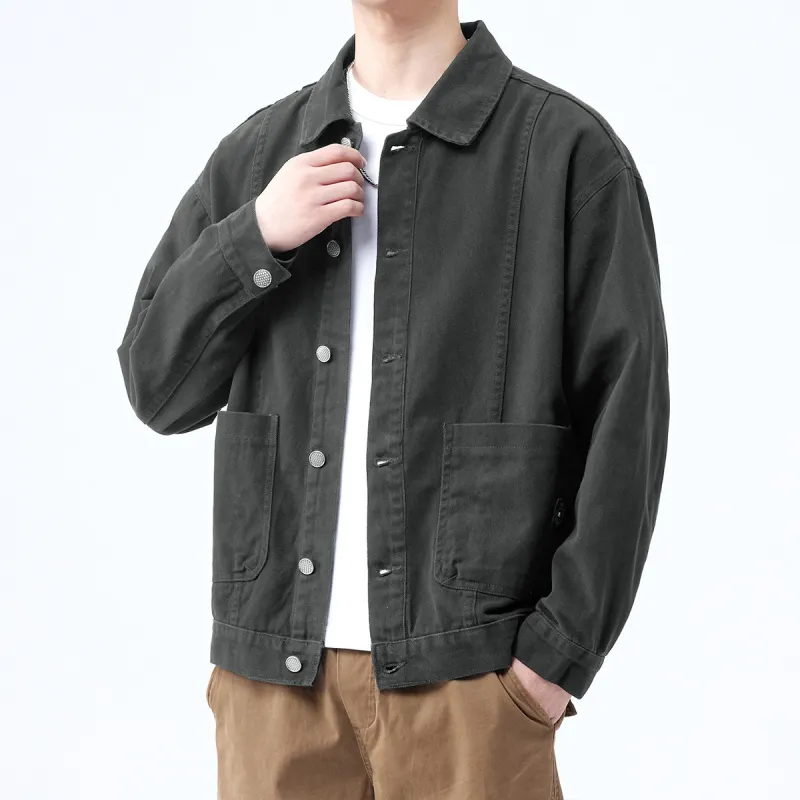 Tonlion Denim Jacket Unisex Dark Gray-3
