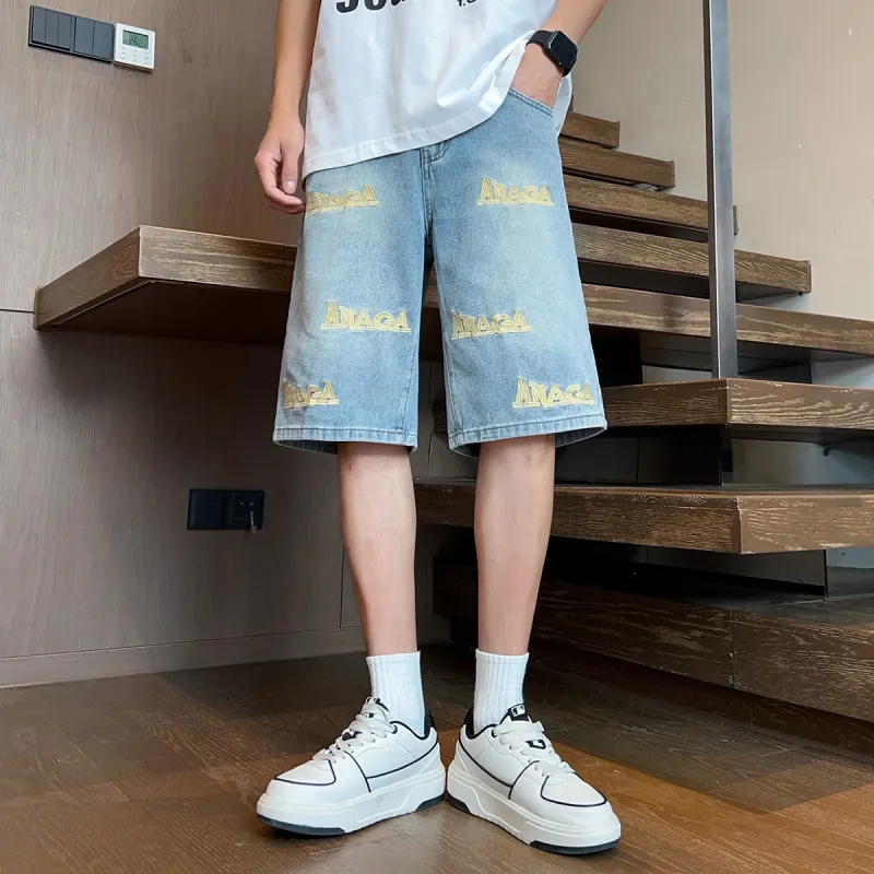 Tonlion Denim Shorts Men Blue Tone-2