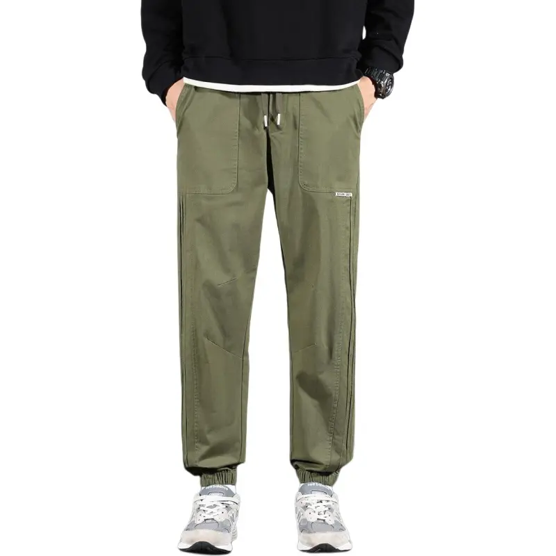 Tonlion Casual Pants Unisex Army Green-2