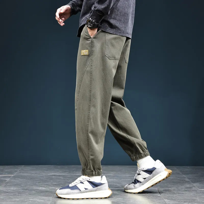 Tonlion Casual Pants Unisex Army Green-3
