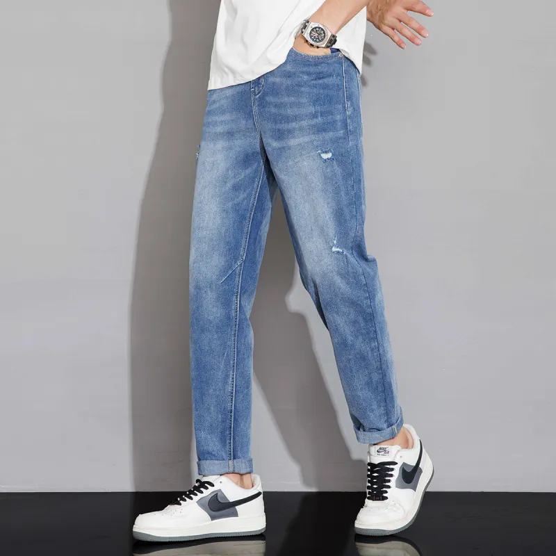 Tonlion Jeans Unisex Light Aqua Blue-3