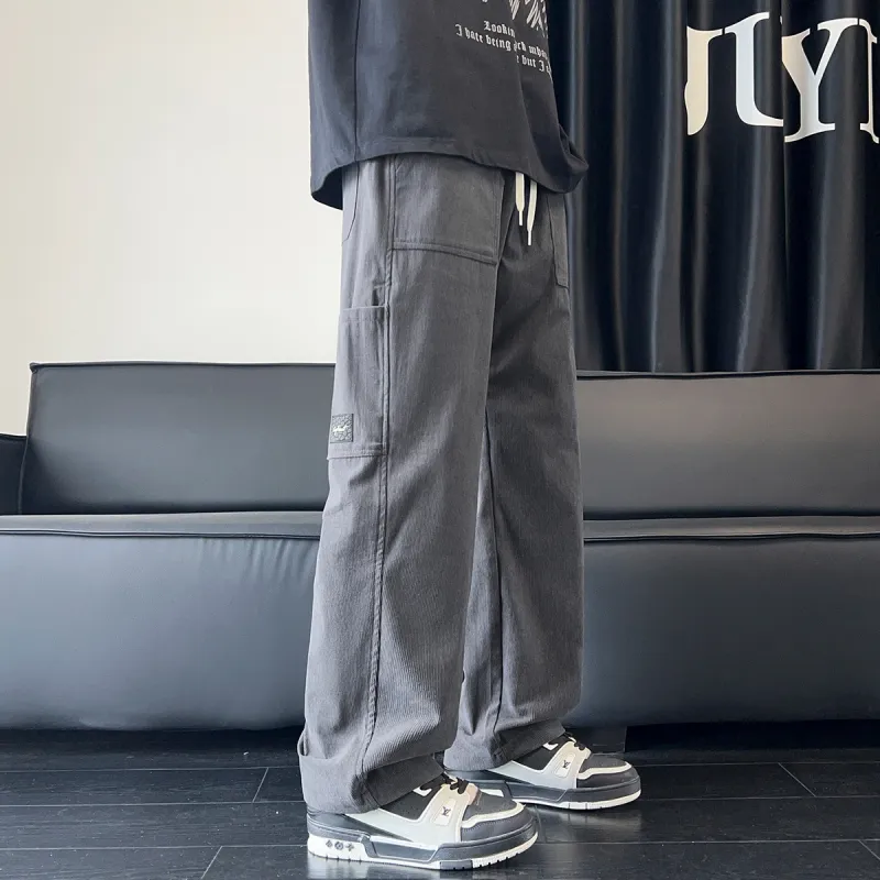 Tonlion Casual Pants Unisex Gray Tone-4