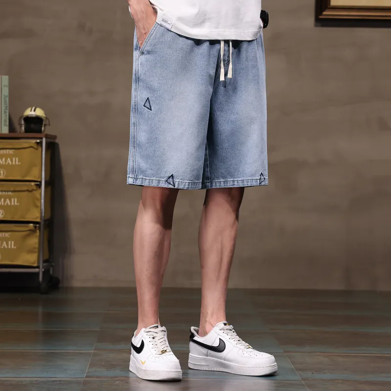 Tonlion Denim Shorts Men's Light Blue-4