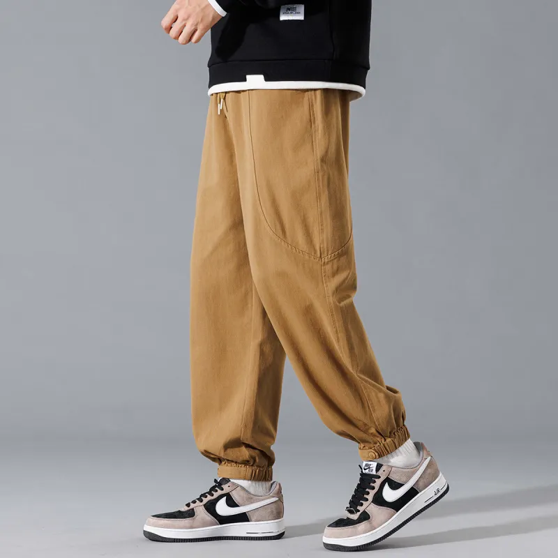 Tonlion Casual Pants Unisex Dark Khaki-4