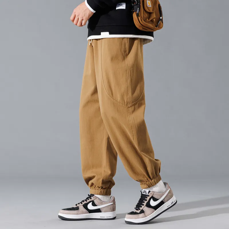 Tonlion Casual Pants Unisex Dark Khaki-2