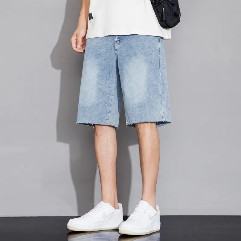 Tonlion Denim Shorts Unisex Light Blue-2