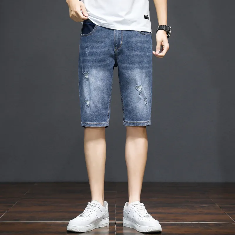 Tonlion Denim Shorts Unisex Light Blue-4