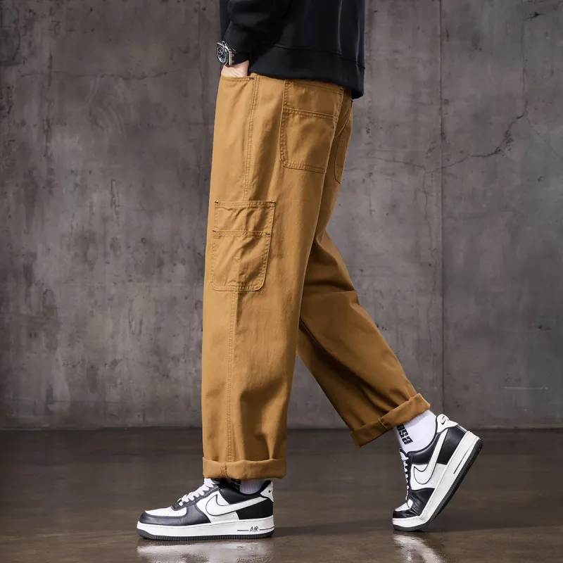 Tonlion Jeans Unisex Brown Yellow-4