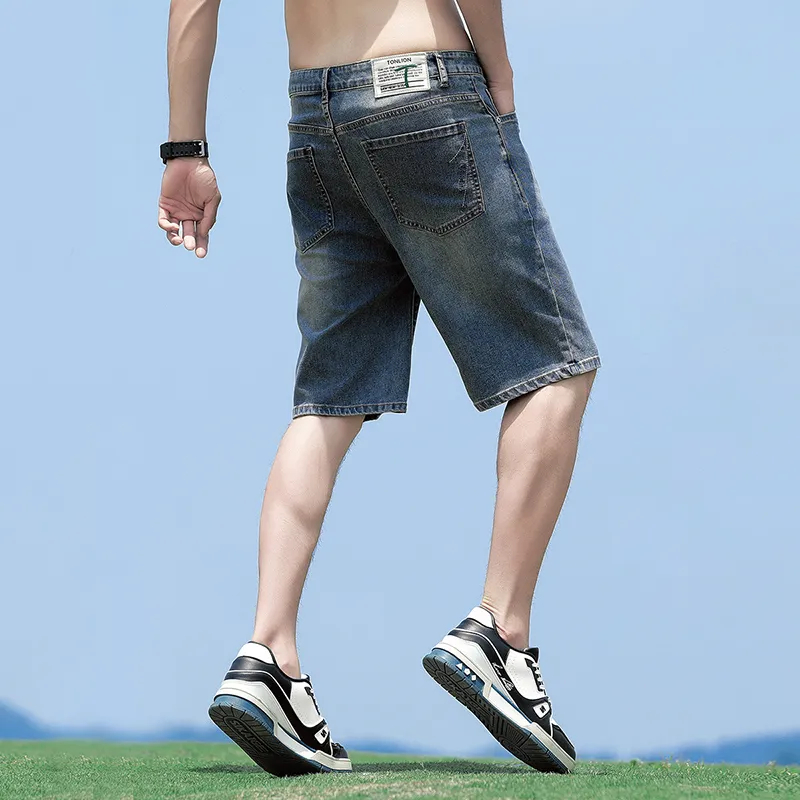 Tonlion Denim Shorts Men's Vintage Blue-5