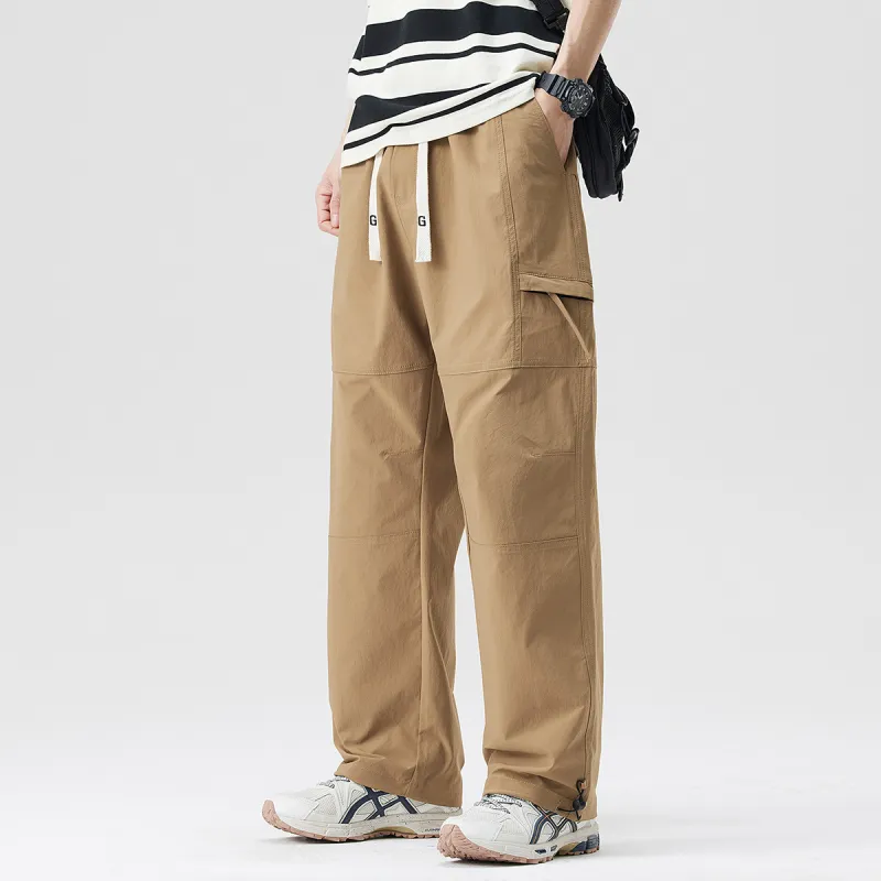 Tonlion Casual Pants Unisex Dark Khaki-3