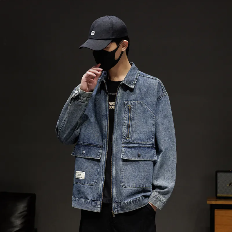 Tonlion Denim Jacket Unisex Vintage Blue-2