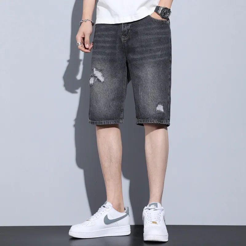 Tonlion Denim Shorts Unisex Black-4