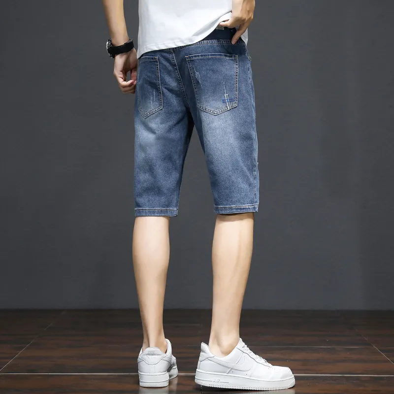 Tonlion Denim Shorts Unisex Light Blue-6