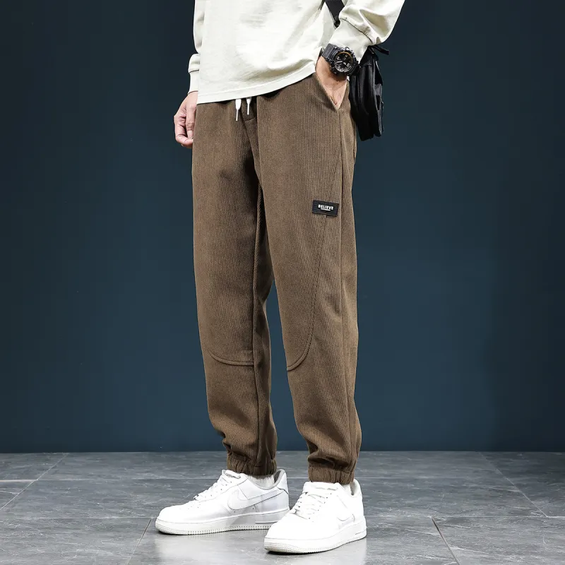 Tonlion Casual Pants Unisex Brown-4