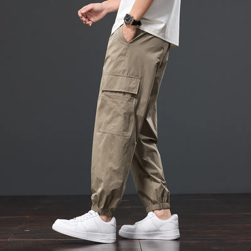 Tonlion Casual Pants Unisex Khaki-3