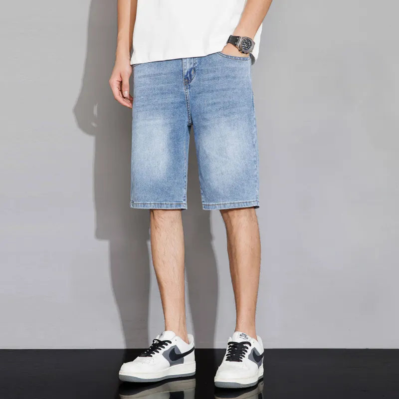 Tonlion Denim Shorts Men's Light Blue-12