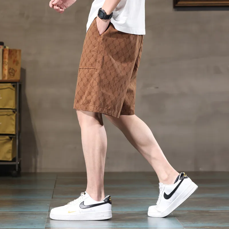 Tonlion Casual Shorts Unisex Brown-3