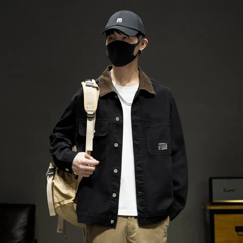 Tonlion Denim Jacket Unisex Black-1