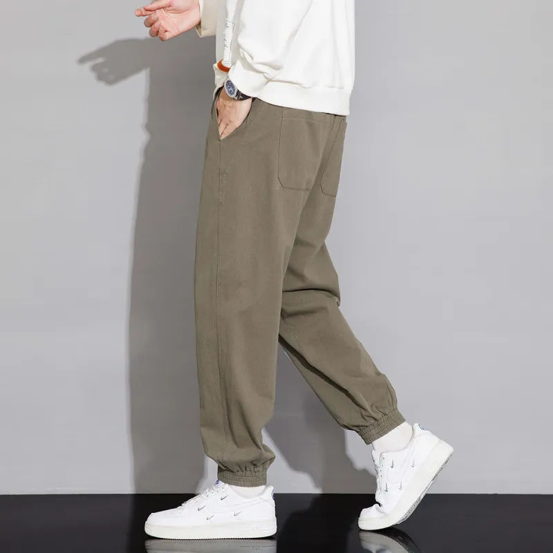 Tonlion Casual Pants Unisex Army Green-4