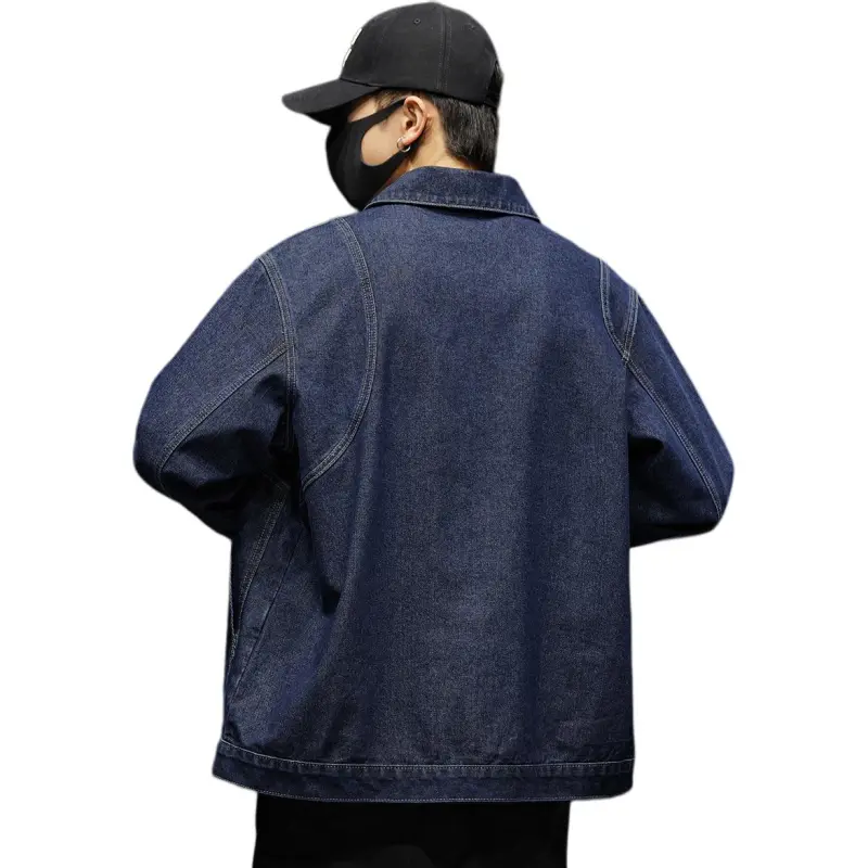 Tonlion Denim Jackets Unisex Dark Blue-1