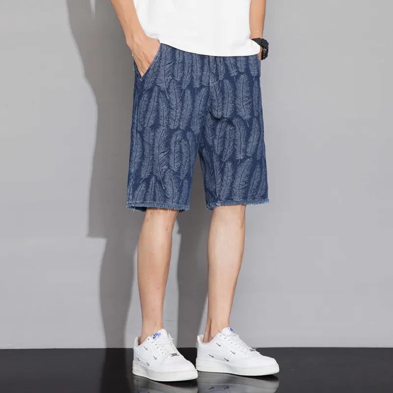 Tonlion Denim Shorts Unisex Blue Tone-3