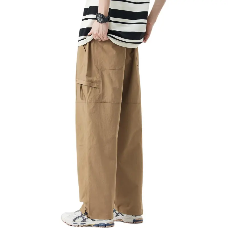 Tonlion Casual Pants Unisex Dark Khaki-2