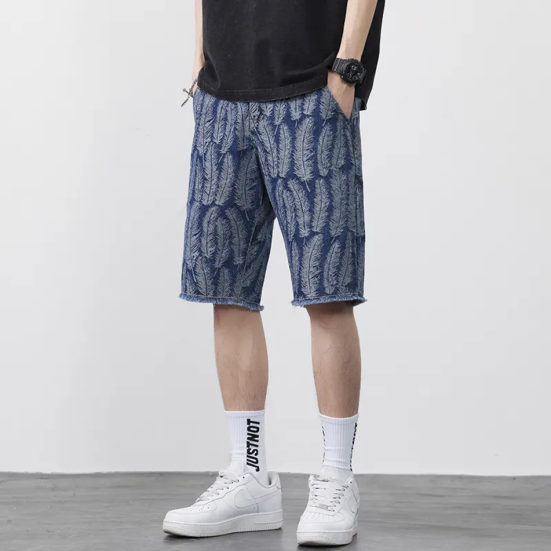 Tonlion Denim Shorts Men Blue Tone-3