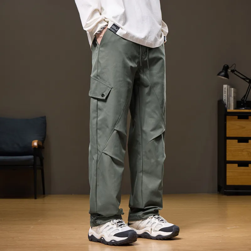 Tonlion Casual Pants Unisex Light Green Gray-5