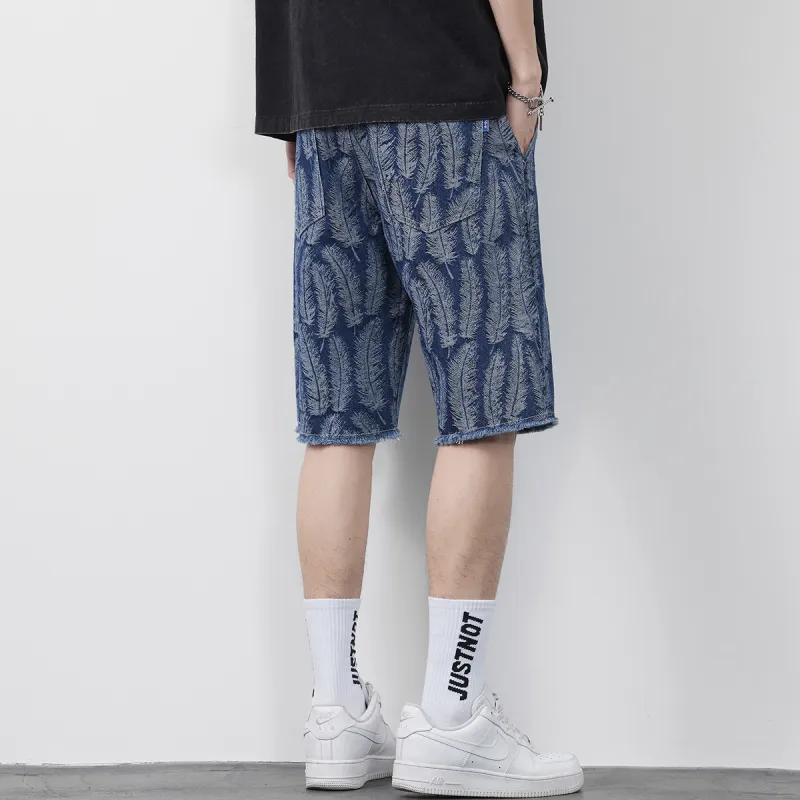 Tonlion Denim Shorts Men Blue Tone-6