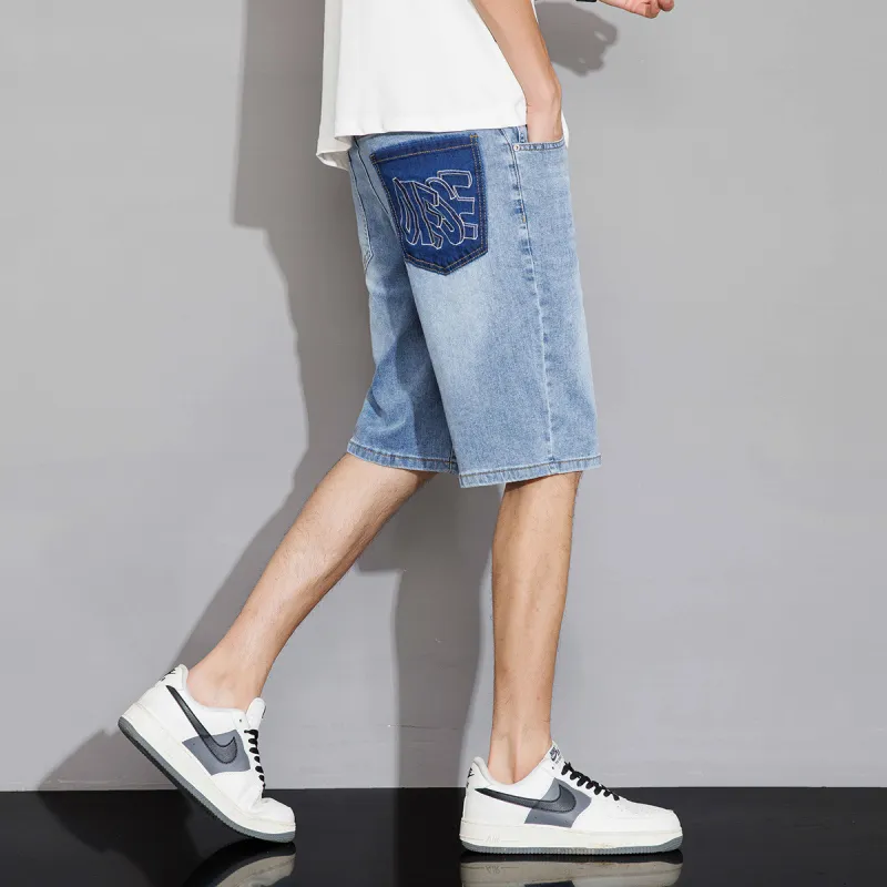 Tonlion Denim Shorts Men's Light Blue-13