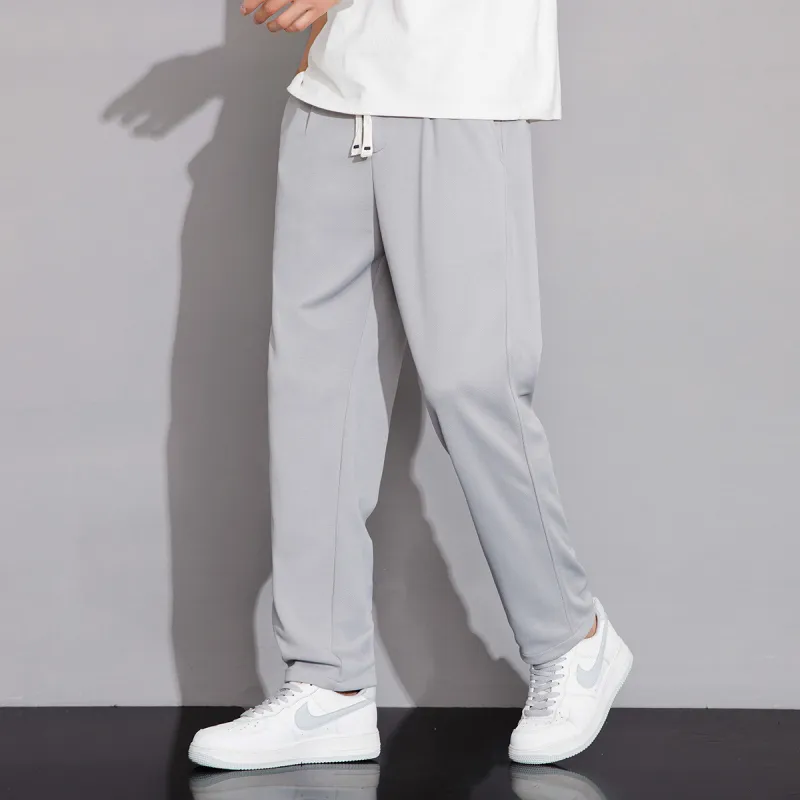 Tonlion Casual Pants Unisex Light Gray-3