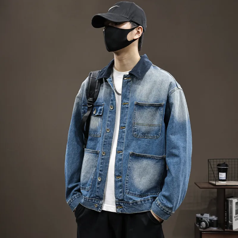 Tonlion Denim Jacket Unisex Medium Blue-6