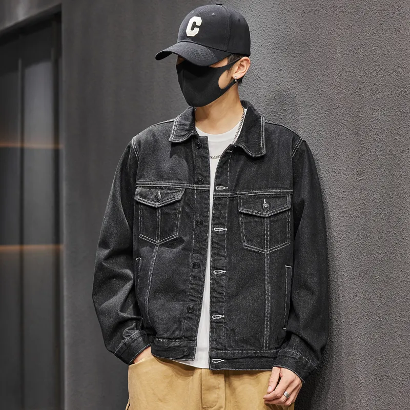 Tonlion Denim Jacket Men's Black-2