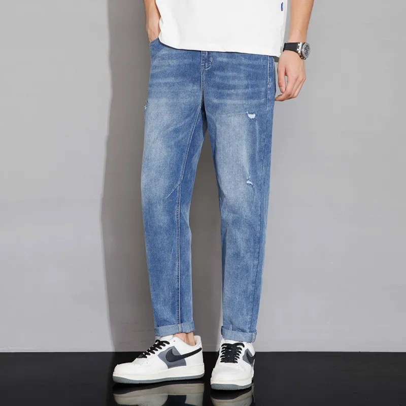 Tonlion Jeans Unisex Light Aqua Blue-5