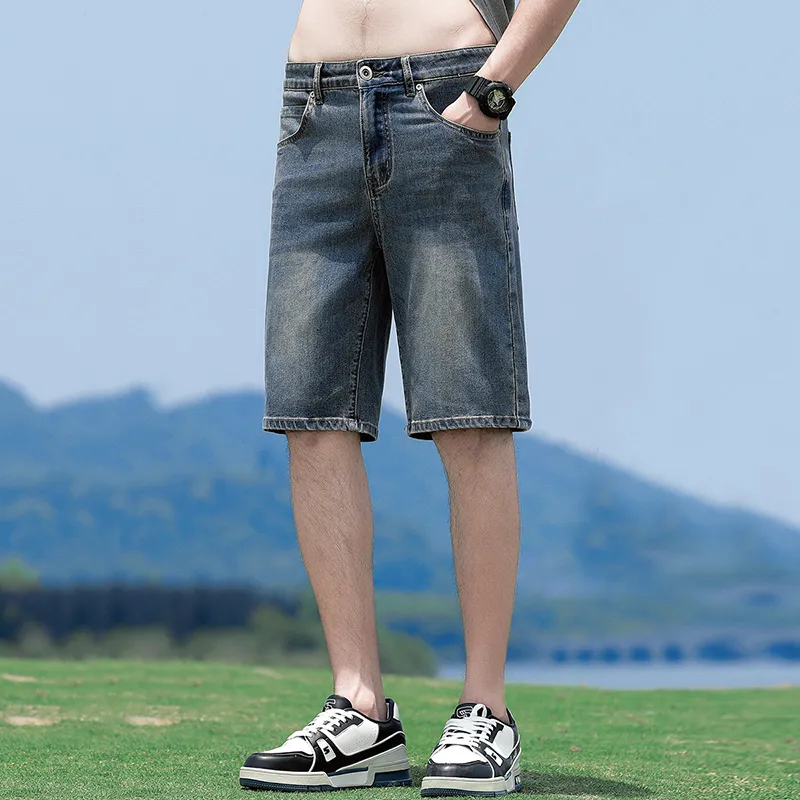 Tonlion Denim Shorts Men's Vintage Blue-4