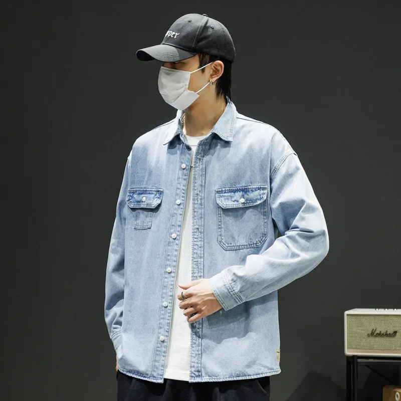 Tonlion Denim Jacket Unisex Light Blue-4