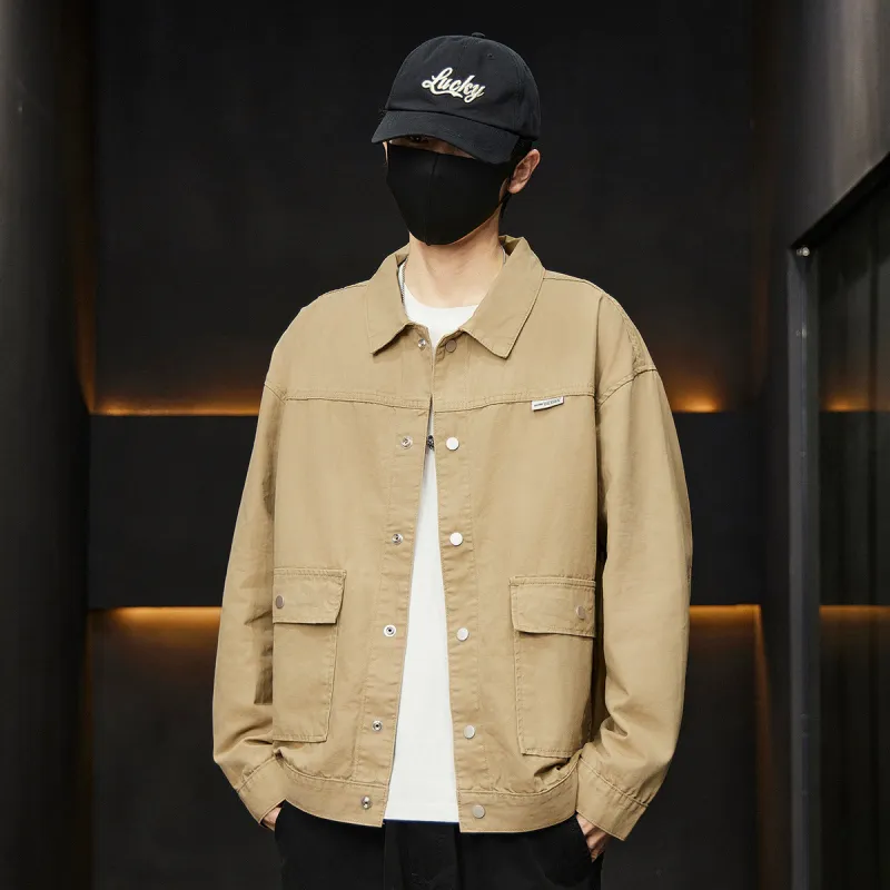 Tonlion Denim Jackets Unisex Khaki-5