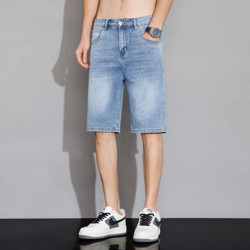 Tonlion Denim Shorts Men's Light Blue-11