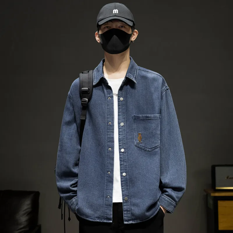 Tonlion Denim Jacket Unisex Gray Blue-2