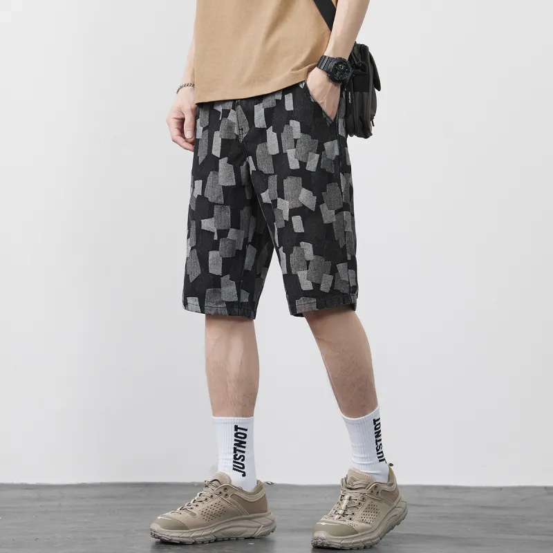 Tonlion Denim Shorts Unisex Black-6