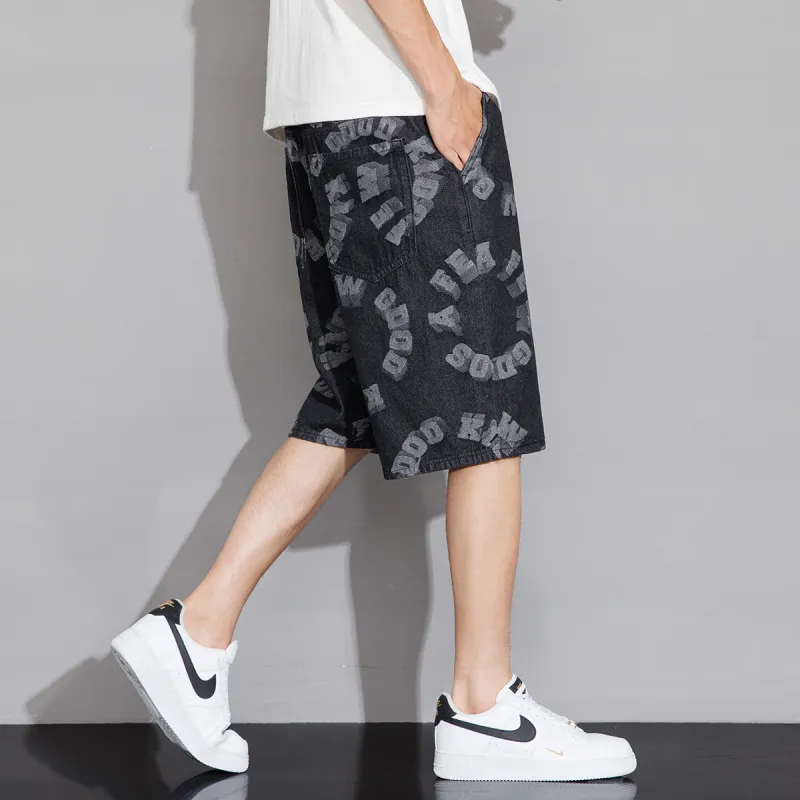 Tonlion Denim Shorts Unisex Black-3