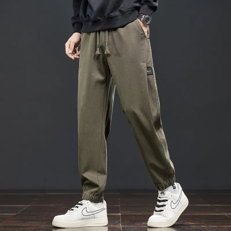Tonlion Casual Pants Unisex Army Green-6