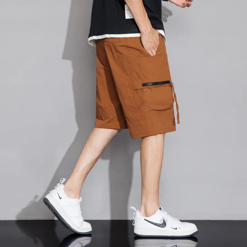 Tonlion Casual Shorts Men's Brick Red-5