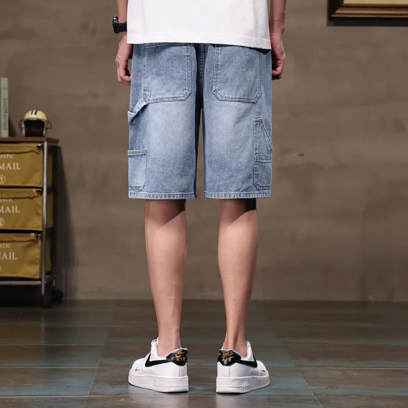 Tonlion Denim Shorts Unisex Light Blue-5