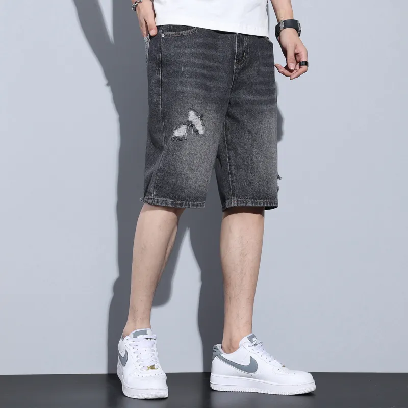 Tonlion Denim Shorts Unisex Black-2